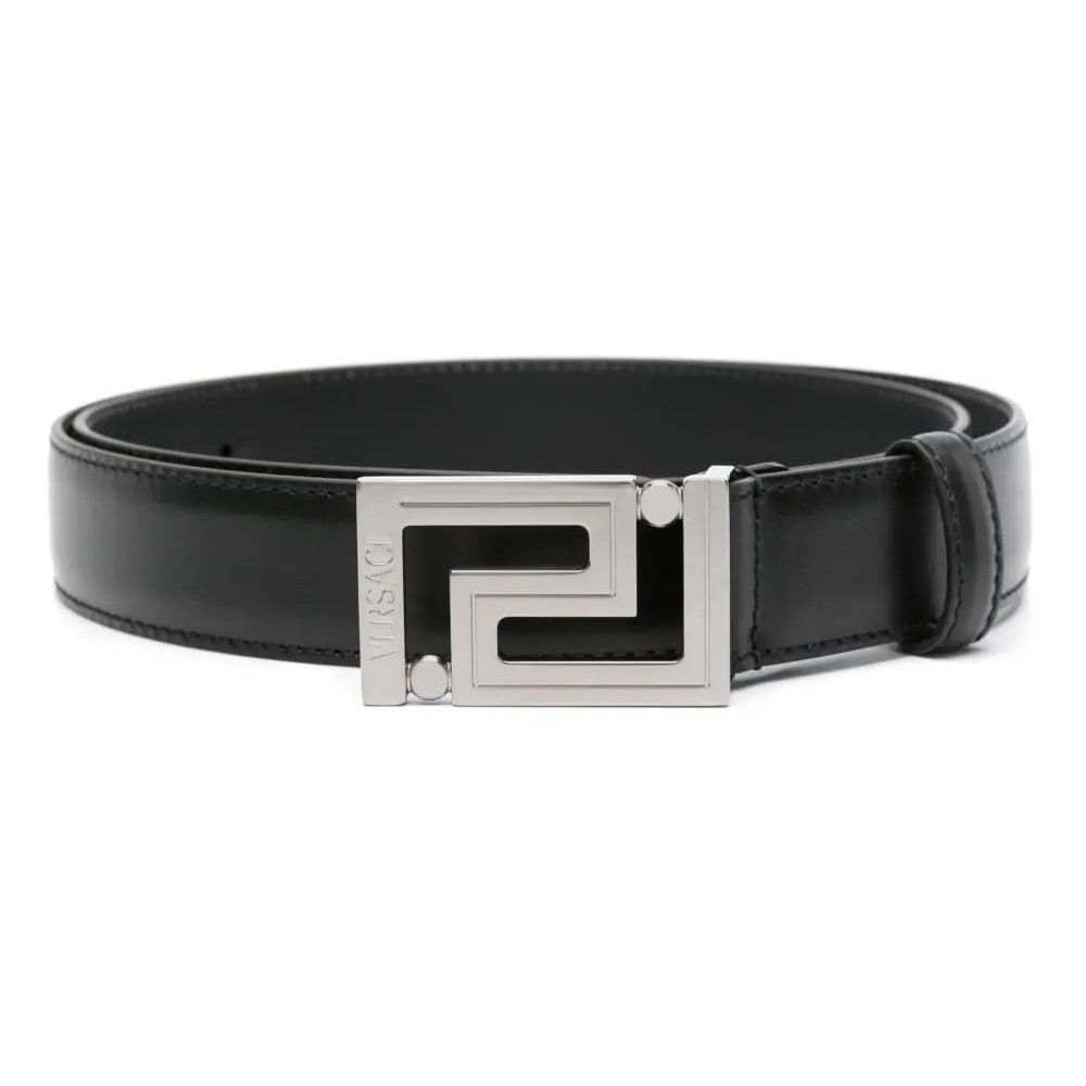 Versace Black Greca Belt